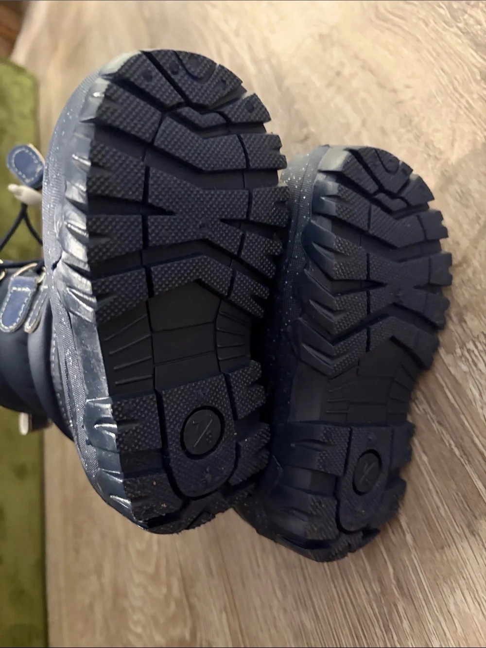 Kids Navy Winter Snow Boots with Faux Fur Lining